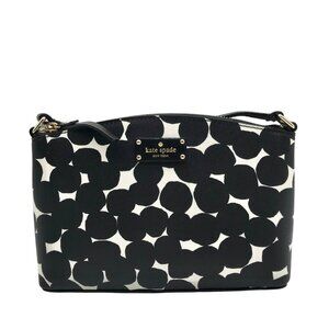 Kate Spade Black/Cream Leather Millie Grove Street Splodge Dot Crossbody